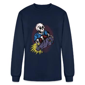 Halloween Gift Killer Skeleton Murderer Skater - Men's Long Sleeve T-Shirt - navy - Front