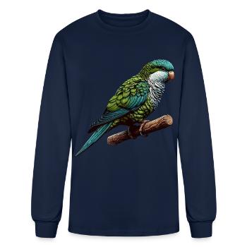 Quaker Parrot Monk Parakeet - Men's Long Sleeve T-Shirt - navy - Front