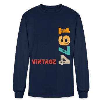 Vintage 1974 - Birthday - Men's Long Sleeve T-Shirt - navy - Front