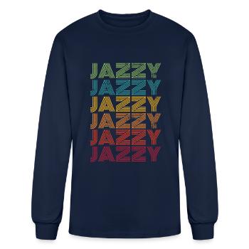 Jazzy Jazz Music Vintage - Men's Long Sleeve T-Shirt - navy - Front