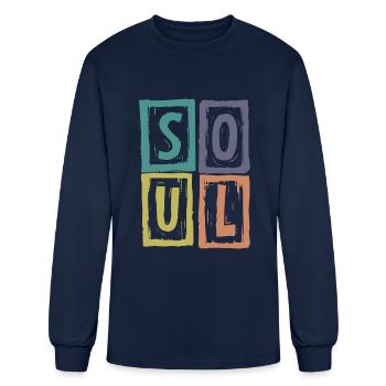 Soul Music Retro - Men's Long Sleeve T-Shirt - navy - Front