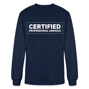 Certified professional asshole - Men's Long Sleeve T-Shirt - navy - Front
