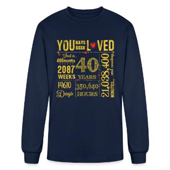 40 Years Old Happy 40th Birthday - Men's Long Sleeve T-Shirt - navy - Front