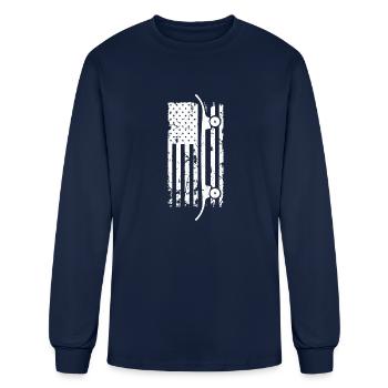 Skateboard Skater Skate Sk8er Sk8 American - Men's Long Sleeve T-Shirt - navy - Front
