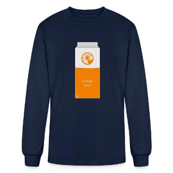 Orange Juice Carton - Men's Long Sleeve T-Shirt - navy - Front