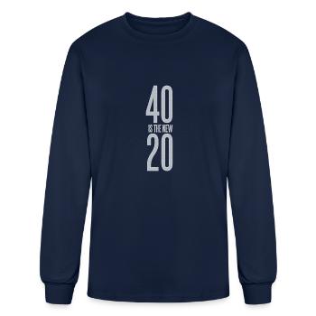 40 is the new 20 - Men's Long Sleeve T-Shirt - navy - Front