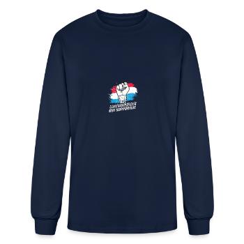 Not Luxembourger But Supportive Luxembourg Flag - Men's Long Sleeve T-Shirt - navy - Front
