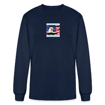 Patriotic Eagle on Flag Subscribe - Men's Long Sleeve T-Shirt - navy - Front