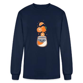 Delicious orange juice - Men's Long Sleeve T-Shirt - navy - Front