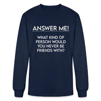Question mark, the best question mark - Men's Long Sleeve T-Shirt - navy - Front