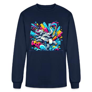 Trunk Tales: Elephants in Ecstasy - Men's Long Sleeve T-Shirt - navy - Front