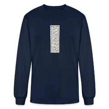 I, letter, letter I, initial, initial I, monogram, - Men's Long Sleeve T-Shirt - navy - Front