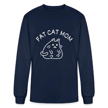Fat Cat Obesity - Men's Long Sleeve T-Shirt - navy - Front