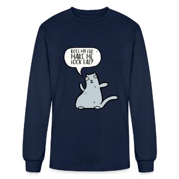 Fat Cat Obesity - Men's Long Sleeve T-Shirt - navy - Front