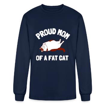 Fat Cat Obesity - Men's Long Sleeve T-Shirt - navy - Front