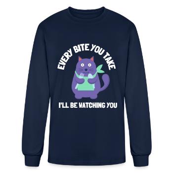 Fat Cat Obesity - Men's Long Sleeve T-Shirt - navy - Front