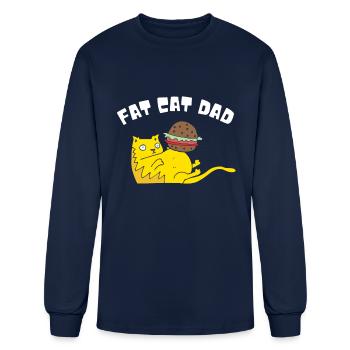 Fat Cat Obesity - Men's Long Sleeve T-Shirt - navy - Front