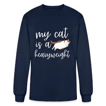 Fat Cat Obesity - Men's Long Sleeve T-Shirt - navy - Front