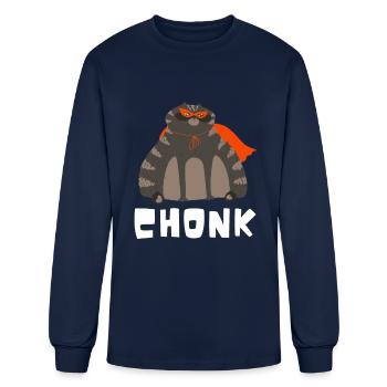 Fat Cat Obesity - Men's Long Sleeve T-Shirt - navy - Front