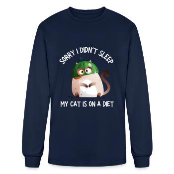Fat Cat Obesity - Men's Long Sleeve T-Shirt - navy - Front