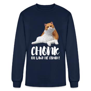 Fat Cat Obesity - Men's Long Sleeve T-Shirt - navy - Front