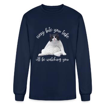Fat Cat Obesity - Men's Long Sleeve T-Shirt - navy - Front