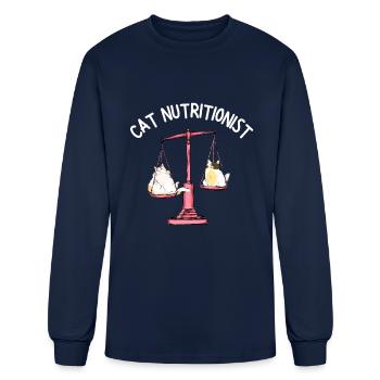Fat Cat Obesity - Men's Long Sleeve T-Shirt - navy - Front