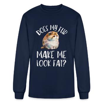 Fat Cat Obesity - Men's Long Sleeve T-Shirt - navy - Front
