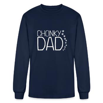 Chonk Cat Obesity - Men's Long Sleeve T-Shirt - navy - Front