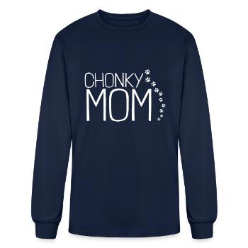 Chonk Cat Obesity - Men's Long Sleeve T-Shirt - navy - Front