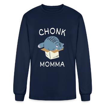 Chonk Cat Obesity - Men's Long Sleeve T-Shirt - navy - Front
