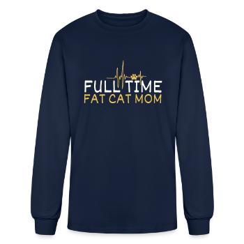 Chonk Cat Obesity - Men's Long Sleeve T-Shirt - navy - Front