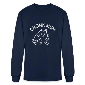 Chonk Cat Obesity - Men's Long Sleeve T-Shirt - navy - Front