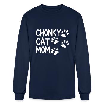 Chonk Cat Obesity - Men's Long Sleeve T-Shirt - navy - Front