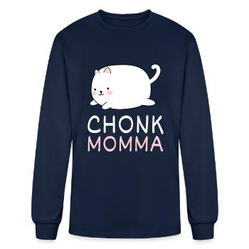 Chonk Cat Obesity - Men's Long Sleeve T-Shirt - navy - Front