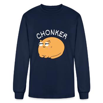 Chonk Cat Obesity - Men's Long Sleeve T-Shirt - navy - Front