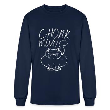 Chonk Cat Obesity - Men's Long Sleeve T-Shirt - navy - Front