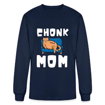Chonk Cat Obesity - Men's Long Sleeve T-Shirt - navy - Front