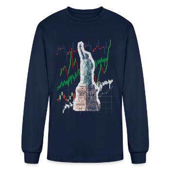 NY Stock Exchange Bull - Men's Long Sleeve T-Shirt - navy - Front
