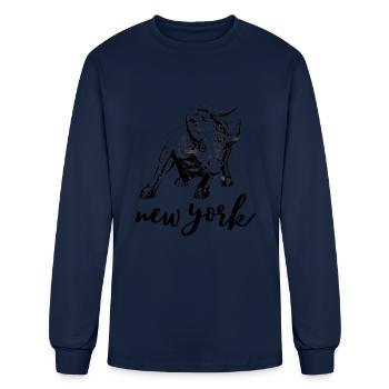 NY Stock Exchange Bull - Men's Long Sleeve T-Shirt - navy - Front