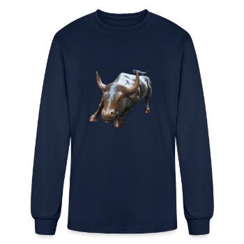 NY Stock Exchange Bull - Men's Long Sleeve T-Shirt - navy - Front