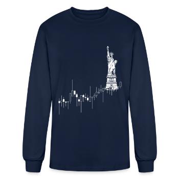 NY Stock Exchange Bull - Men's Long Sleeve T-Shirt - navy - Front