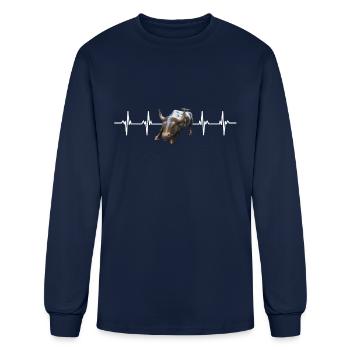 NY Stock Exchange Bull - Men's Long Sleeve T-Shirt - navy - Front