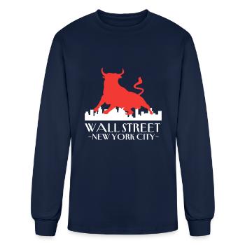 NY Stock Exchange Bull - Men's Long Sleeve T-Shirt - navy - Front