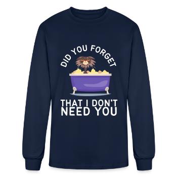 Sarcastic Quote - Did you forget that I dont need - Men's Long Sleeve T-Shirt - navy - Front