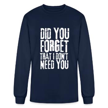 Sarcastic Quote - Did you forget that I dont need - Men's Long Sleeve T-Shirt - navy - Front