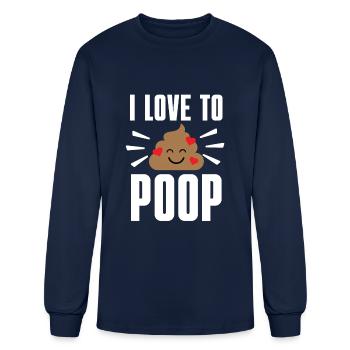 I Poop A Lot - Men's Long Sleeve T-Shirt - navy - Front