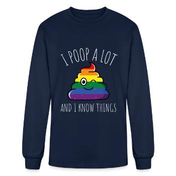 I Poop A Lot - Men's Long Sleeve T-Shirt - navy - Front