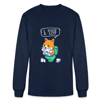 I Poop A Lot - Men's Long Sleeve T-Shirt - navy - Front