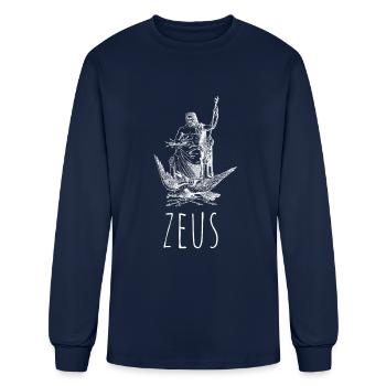 Geek Demigod - Zeus - Men's Long Sleeve T-Shirt - navy - Front